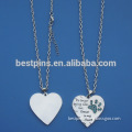 green dog paw shape rhinestone on heart tag with ball chain, blink neckalce heart jewelry tag